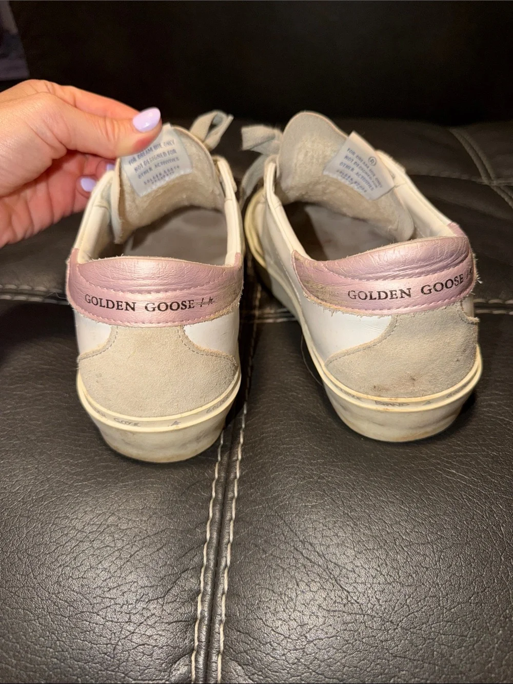 Golden Goose White Sneakers with Pink Metallic Heel Tab